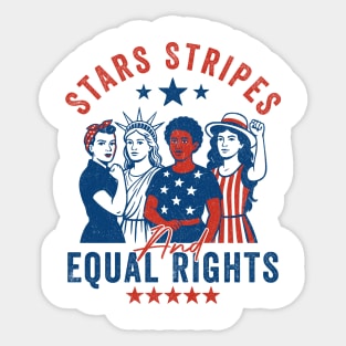 Stars-Stripes-And-Equal-Rights–4th-of-July-Feminist-Equality-Design Sticker